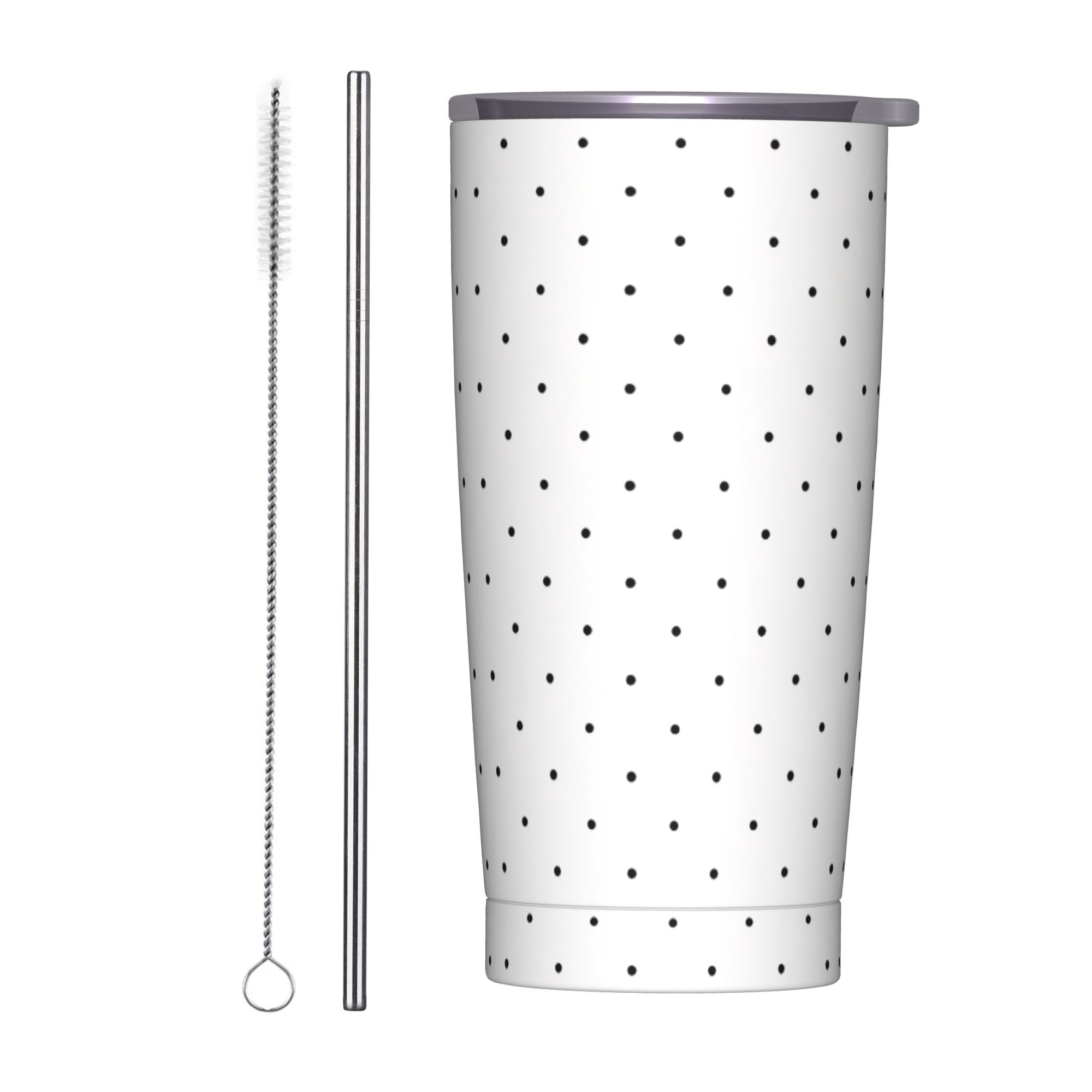 Black & White Polka Dot Patter - Tumbler 20Oz White avaliação e preço