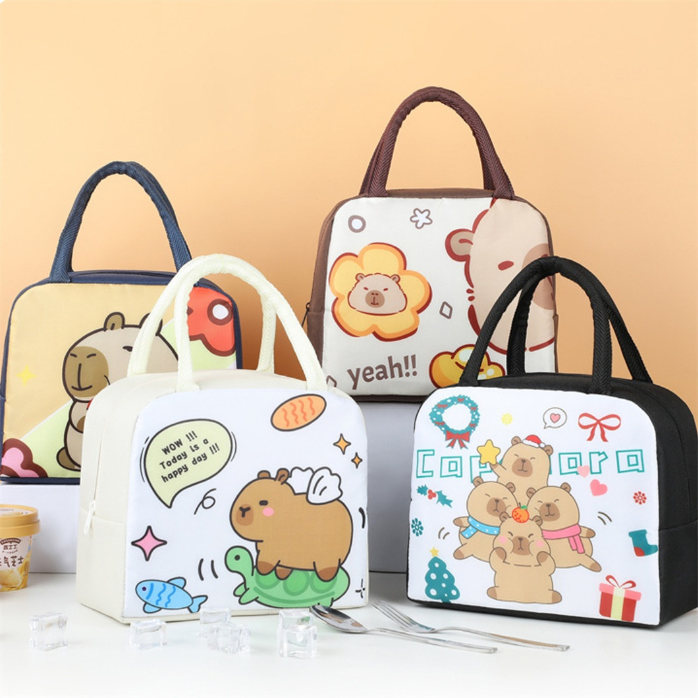 Cartoon Capybara Lunch Bag Ins - Tote Bag Sublimation avaliação e preço