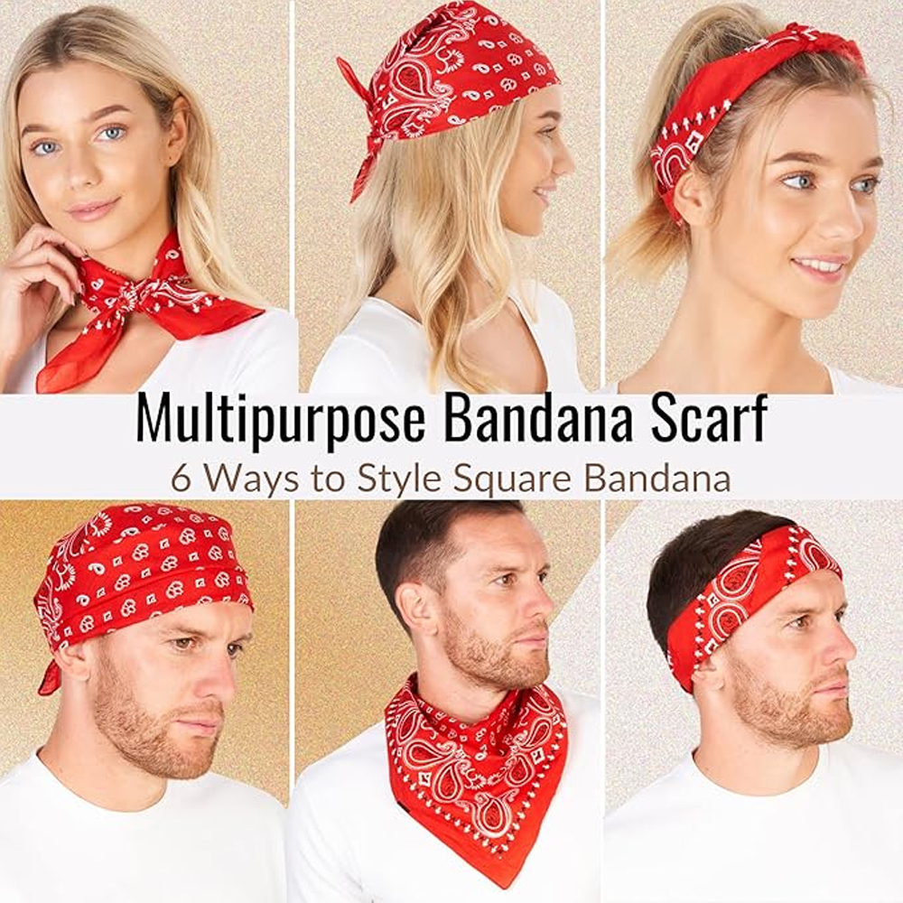 Hip Hop Cowboy Paisley Scarf L - Bandana Blank White avaliação e preço