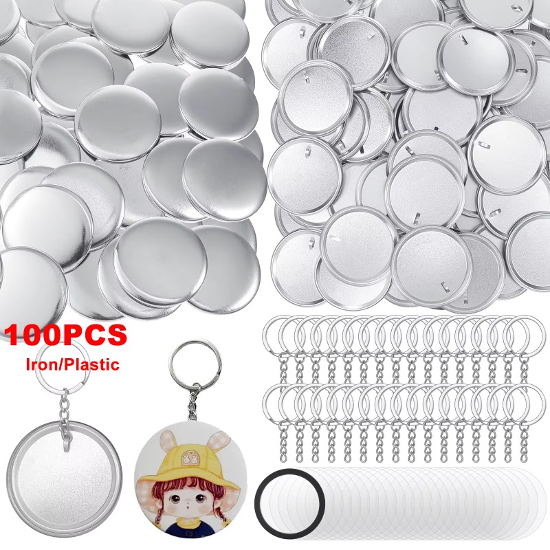 100 Sets 58 Mm/ 44 Mm Button M - Button Badge Blank avaliação e preço