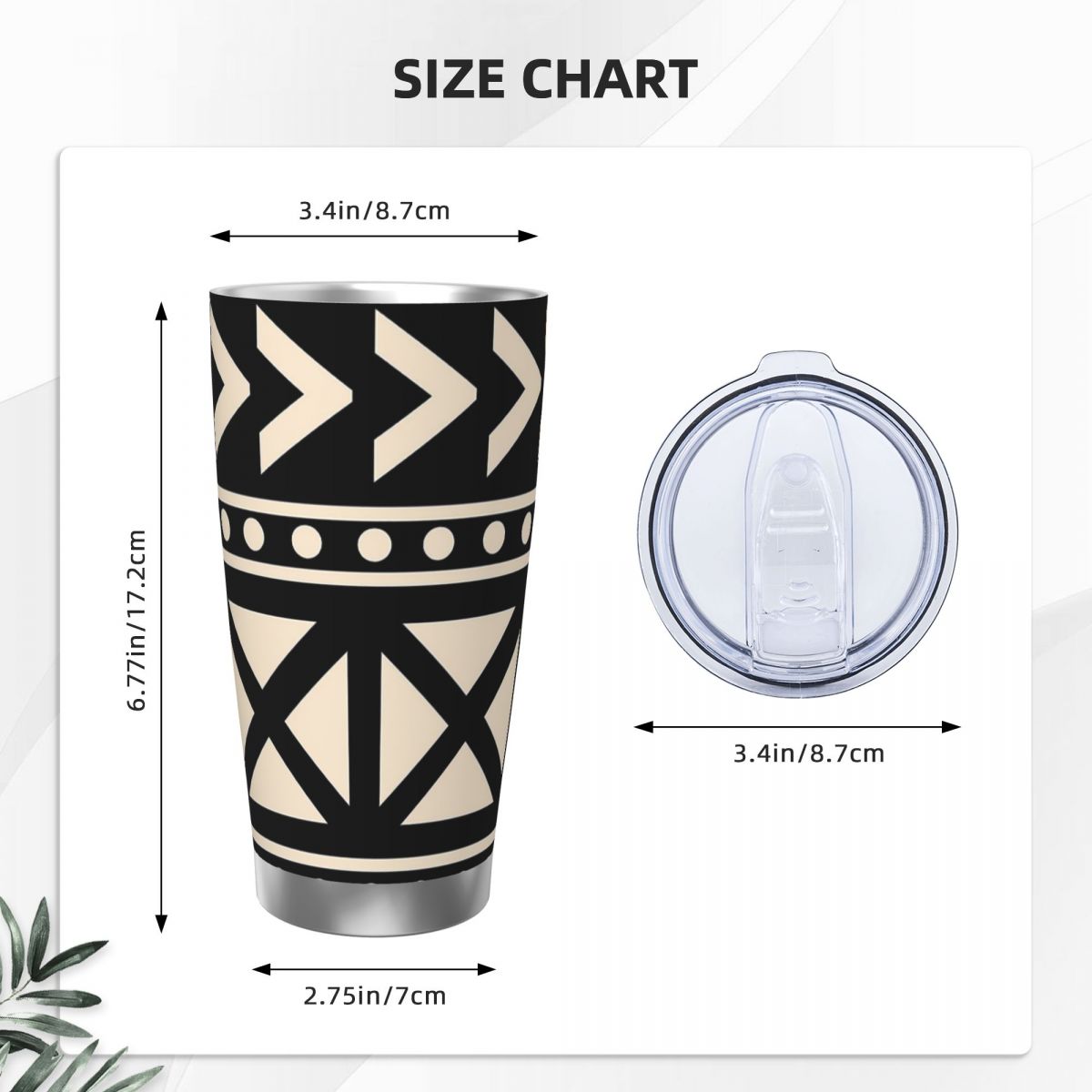 African Mud Cloth Black And Wh - Tumbler 20Oz White avaliação e preço