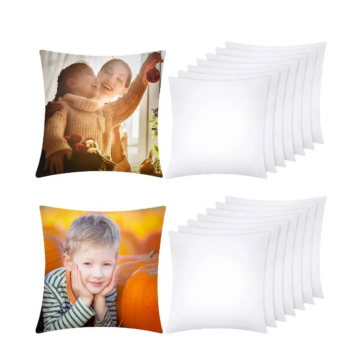 4-Pack White Polyester Peach S - Pillow Cover Sublimation avaliação e preço