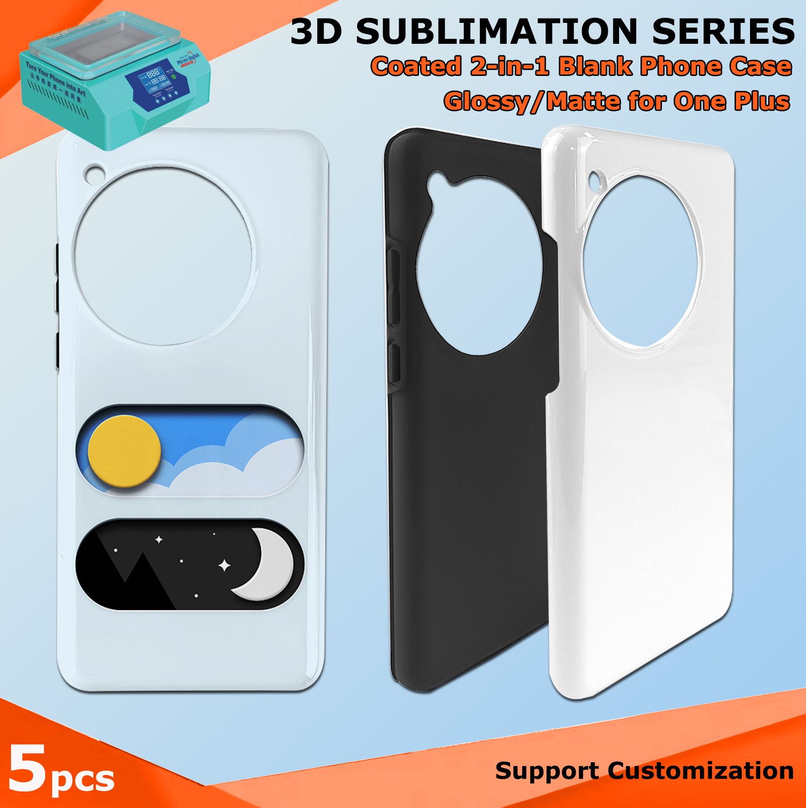 Fonlyu 5pcs Coated 2 in 1 Blan - Phone Case Blank Print avaliação e preço