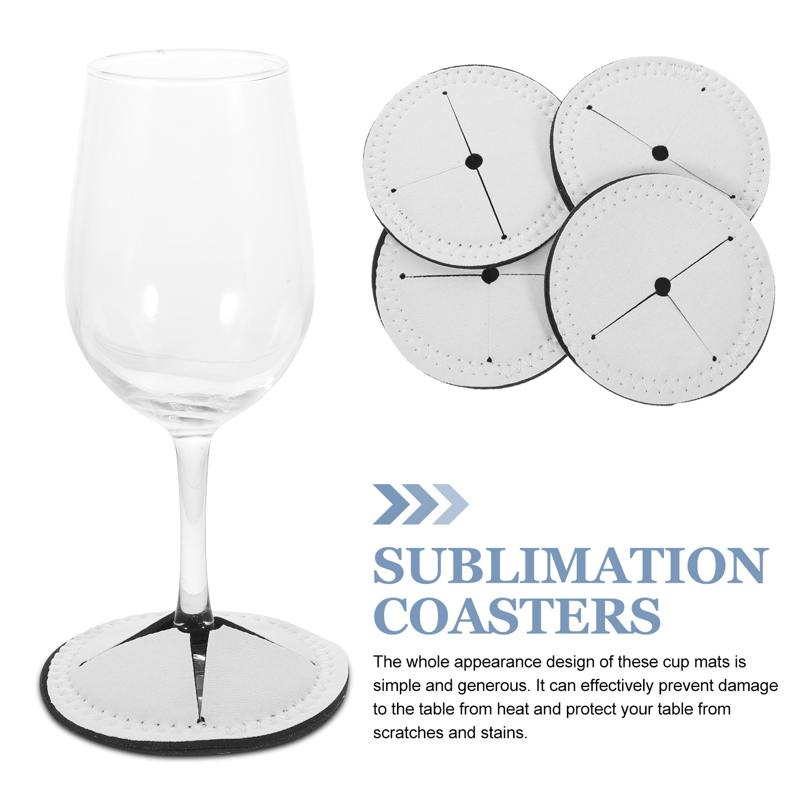 4Pcs DIY Wine Cup Coasters Hea - Coaster Sublimation Blank avaliação e preço