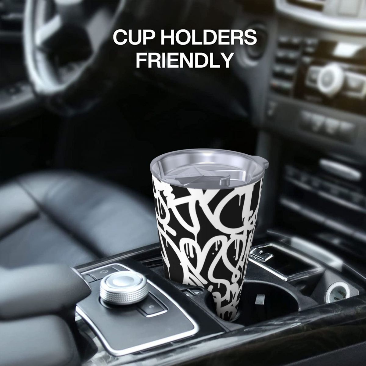 Black And White Graffiti Stain - Tumbler 20Oz White avaliação e preço
