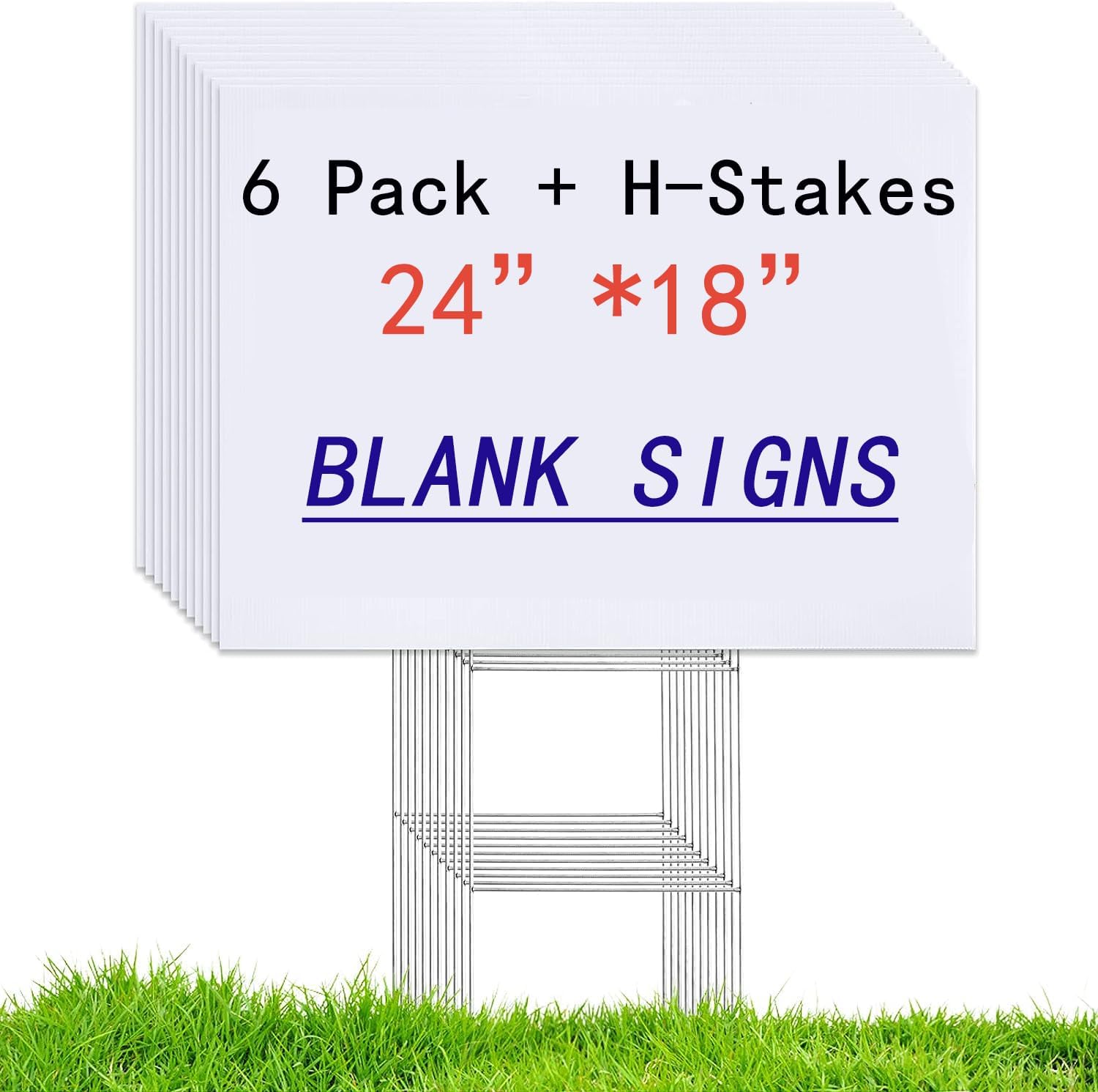6 Pack 24x18 White Blank Lawn  - Yard Sign Blank avaliação e preço
