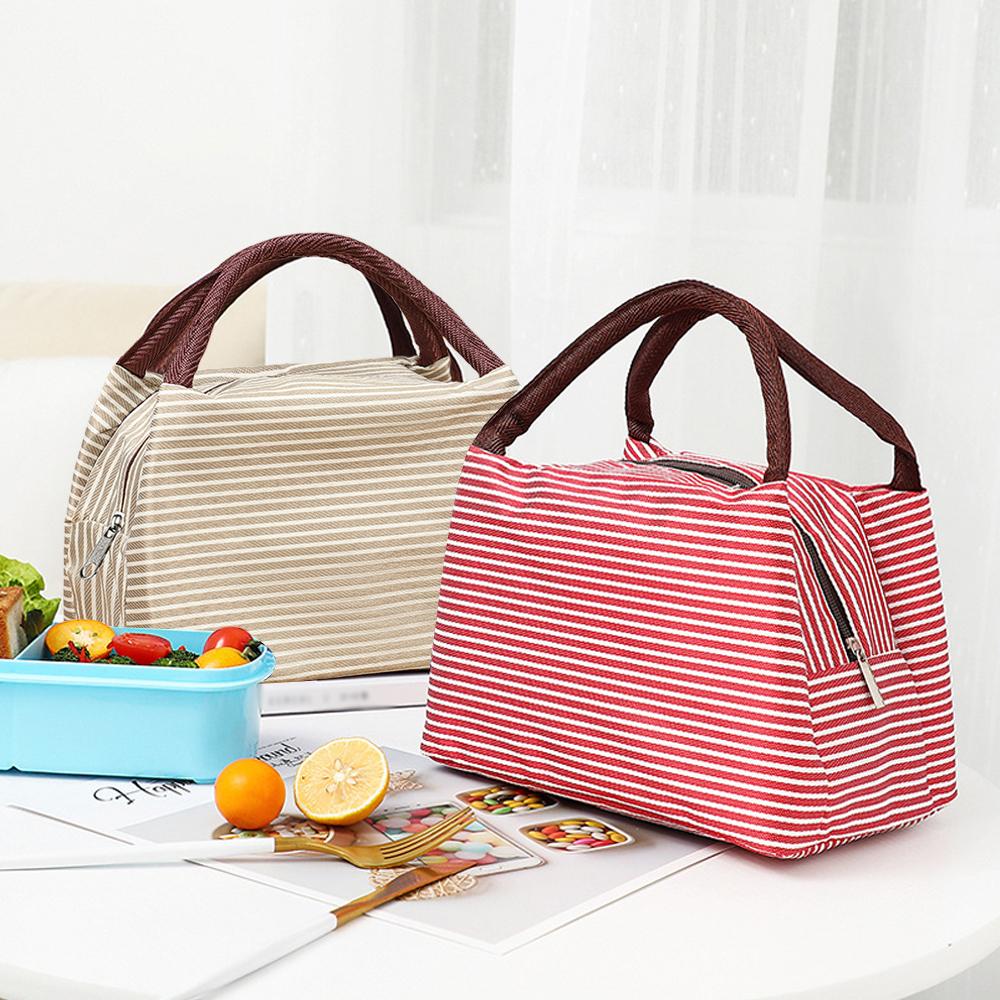 Striped Insulated Lunch Bag Po - Tote Bag Sublimation avaliação e preço