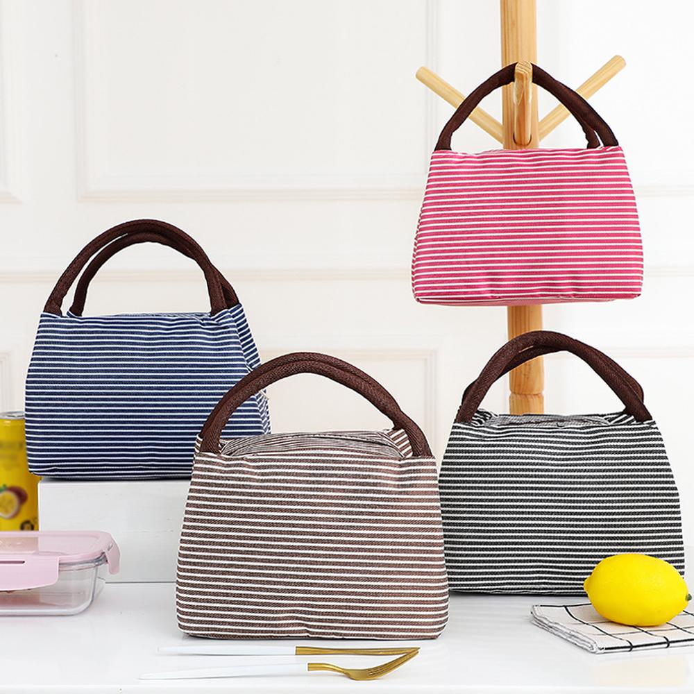 Striped Insulated Lunch Bag Po - Tote Bag Sublimation avaliação e preço