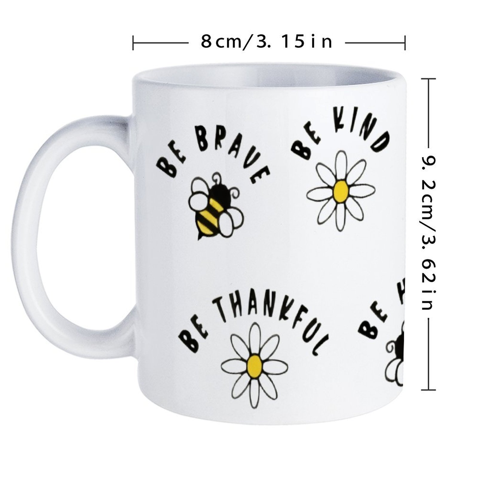 Four Stickers With Bees And Da - Sublimation Mug White avaliação e preço