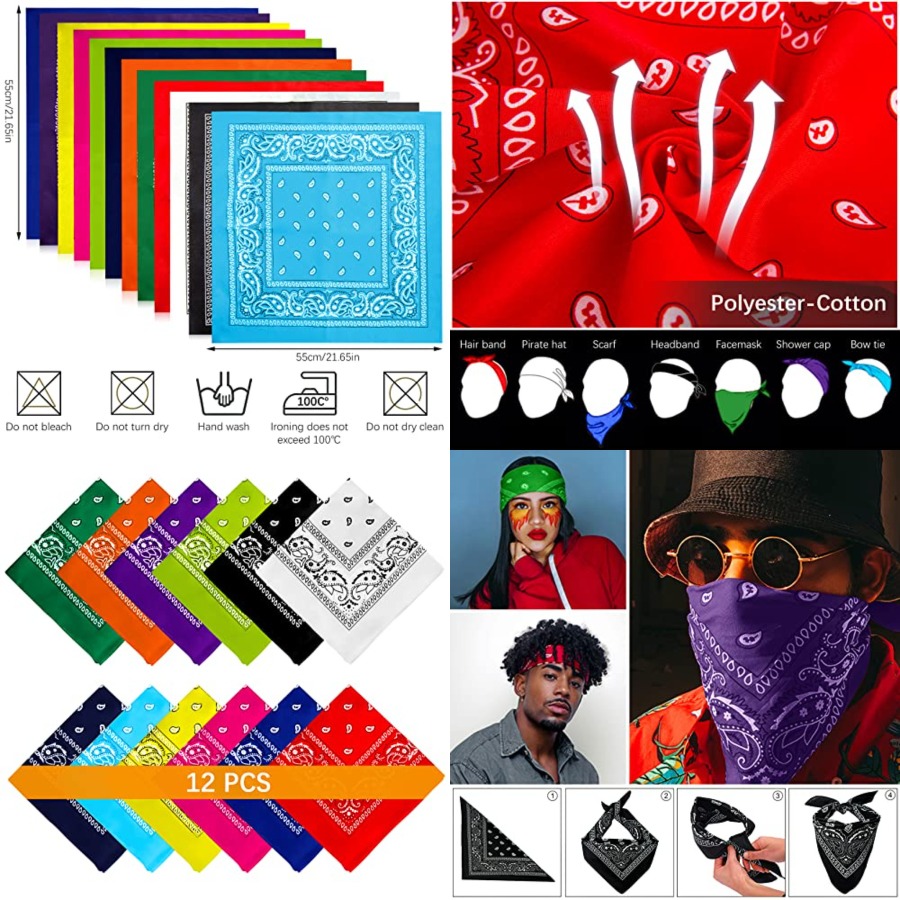12- Bandanas for Men Women Pai - Bandana Blank White avaliação e preço