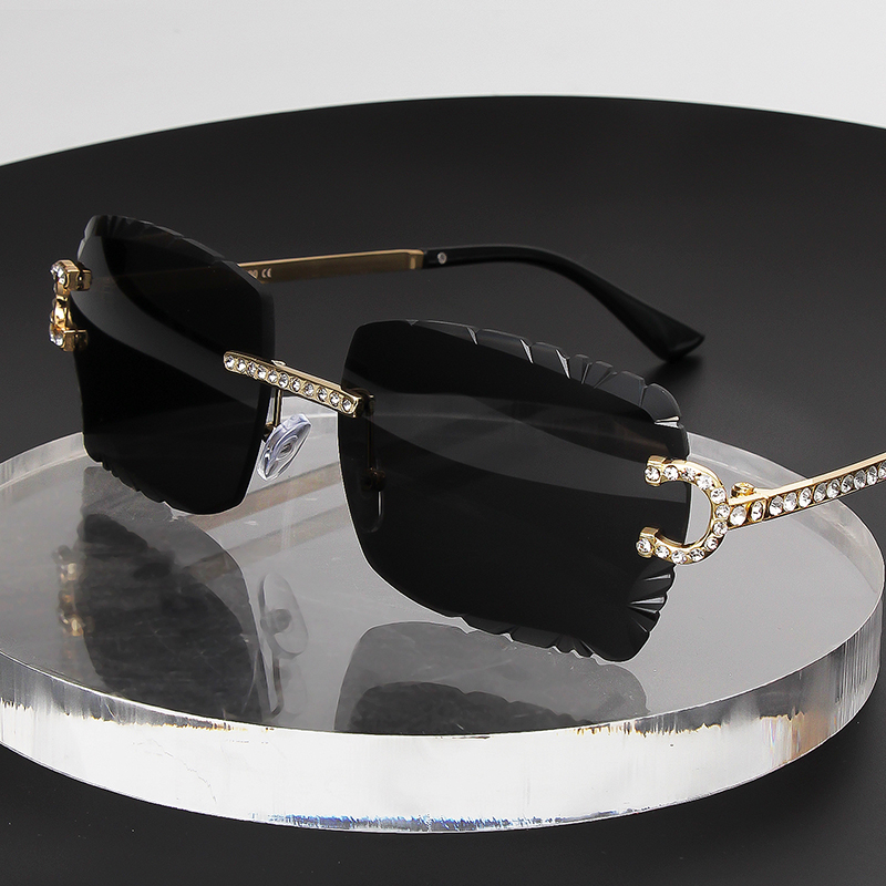 Fashion Rimless Square Sunglas - Metal Photo Panel avaliação e preço