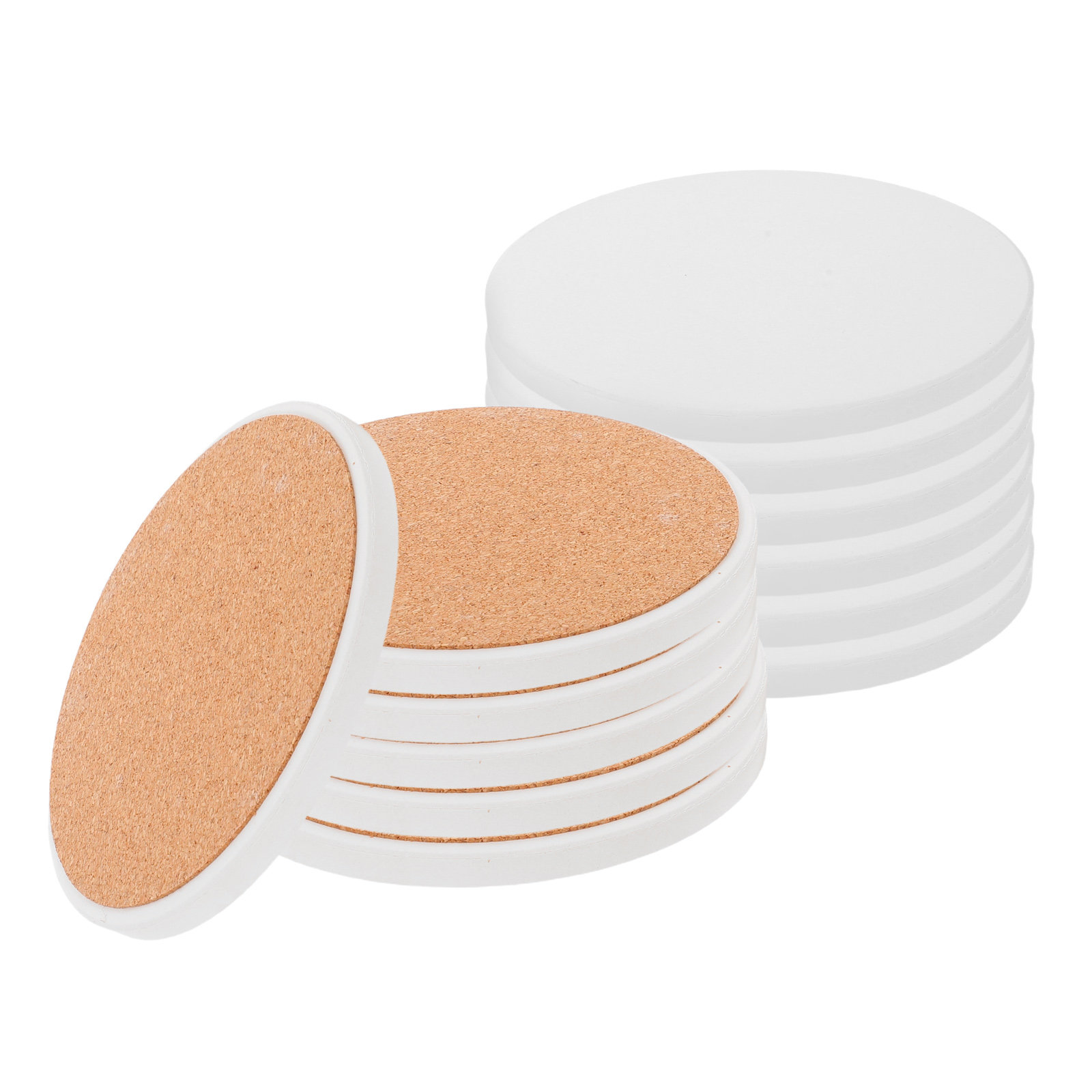 12Pcs White Round Ceramic Coas - Coaster Sublimation Blank avaliação e preço