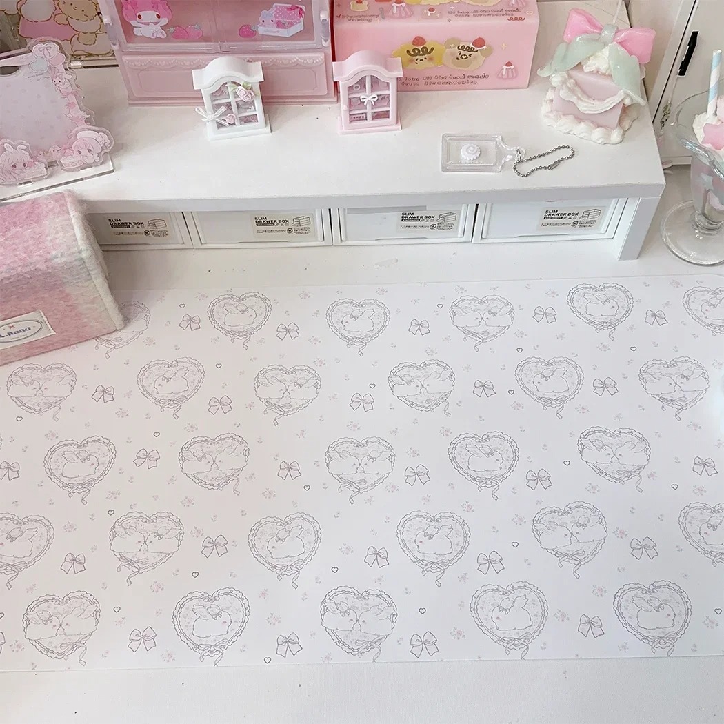Kawaii Pink Rabbit Leather Des - Mouse Pad Blank Sublimation avaliação e preço