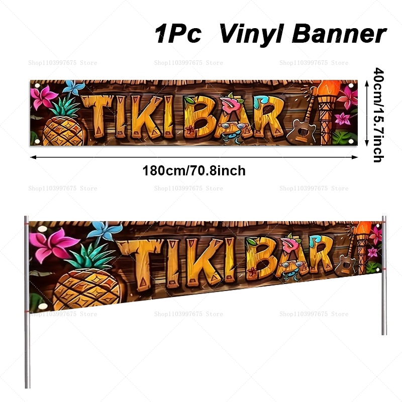 Tiki Bar Banner Tropical Hawai - Yard Sign Blank avaliação e preço