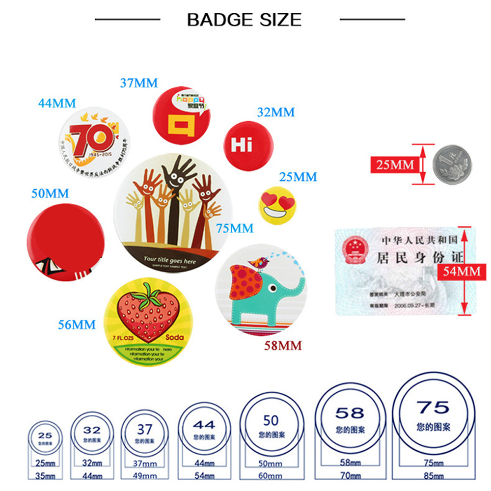 100Pcs/set Plastic Blank Badge - Button Badge Blank avaliação e preço