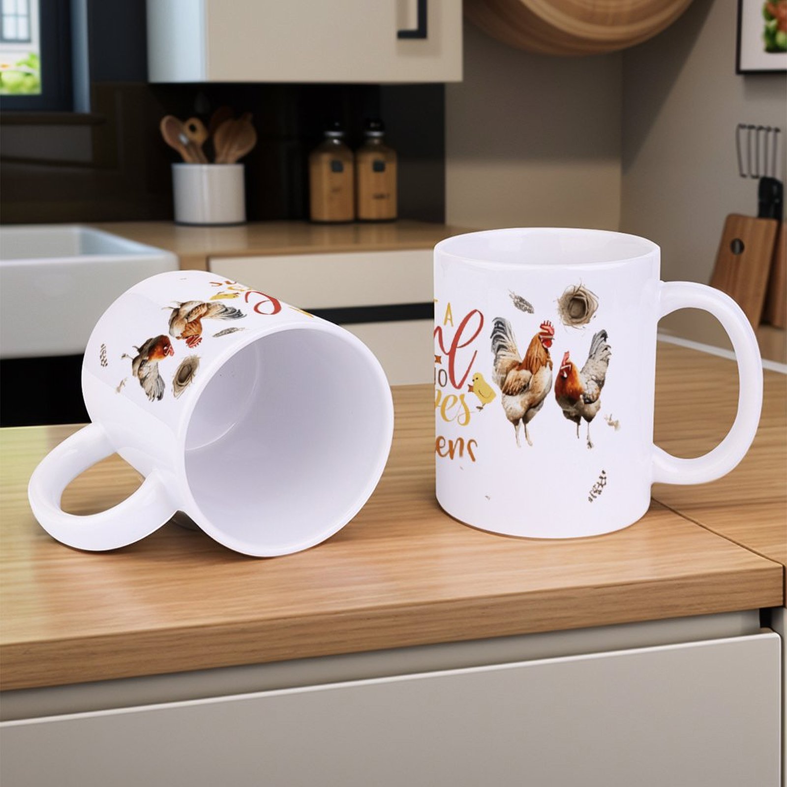 Just A Girl Who Loves Chickens - Sublimation Mug White avaliação e preço