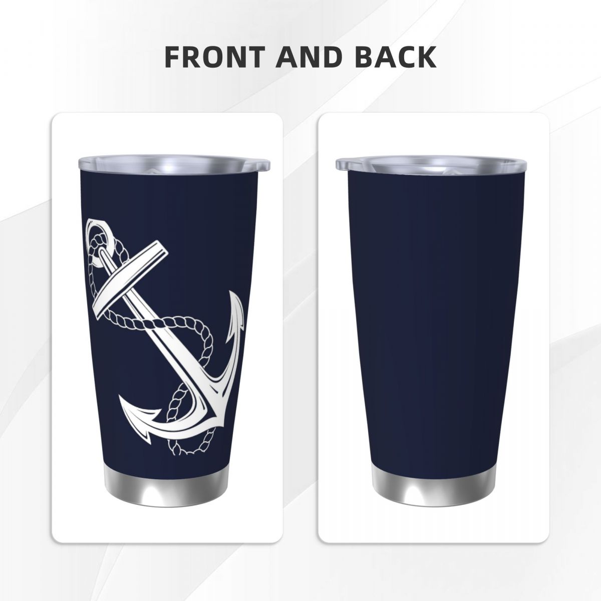 Anchor Nautical White & Navy S - Tumbler 20Oz White avaliação e preço